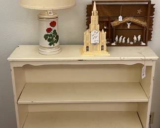 White wooden bookshelf