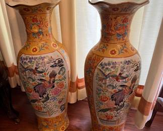 Pair of Chinese Decorated Floor Vases