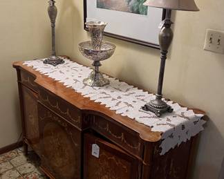 Inlaid Wood Decorated Sideboard