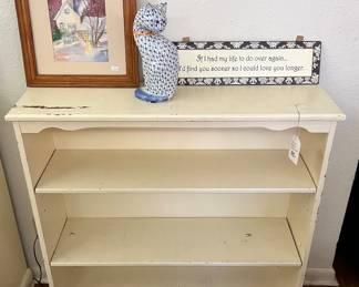 White wooden bookshelf