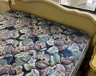 French Provincial full size Headboard, full size mattress and box springs