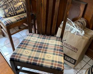 Oak Upholstered Mission Style Chairs (6)