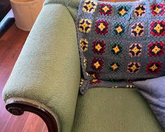 Camelback upholstered sofa