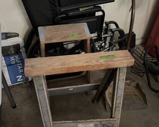 Saw Horses, older wheel chair