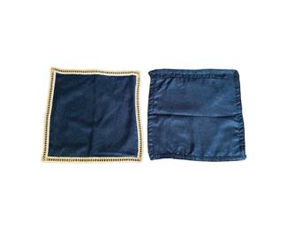 HIG Blue and Cream Linen Pillow Covers Leads