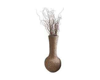 Large Floor Vase with Circle Wood Slices and Faux Branches Lead