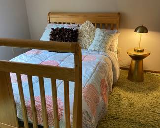 And here’s the bed that matches the dresser and chest in the previous picture.  This bed was transitioned from a crib.  