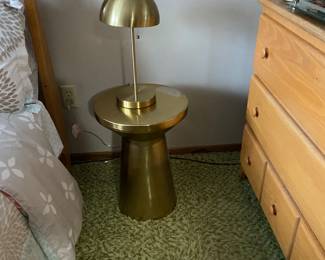 Great brass mushroom lamp and table