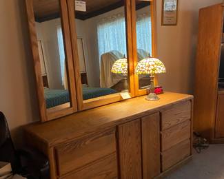 Dresser and mirror - part of a six piece king size bedroom set 