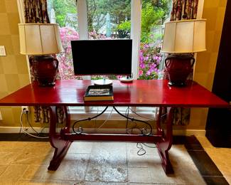 Tressle table (top folds) - functions as sofa table or desk