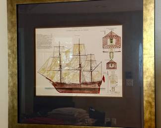 Framed nautical prints