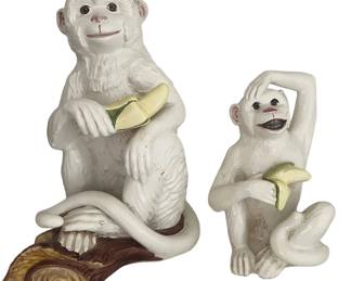 Majolica Monkey Figures
