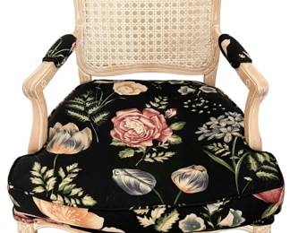 Upholstered Cane Chair