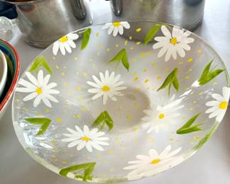 floral, glass  bowl 