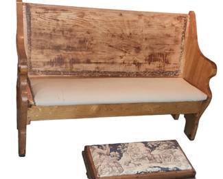 Church Pew and Foot Rest