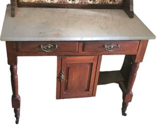 Late Victorian Walnut Washstand