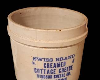 Swiss Brand Creamed Cottage Cheese crock by Windsor Cheese Co
