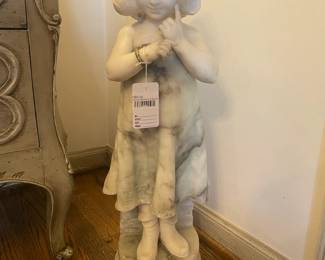 Antique marble girl statue