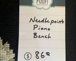 Needlepoint Piano Bench