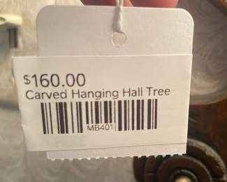 Carved Hanging Hall Tree