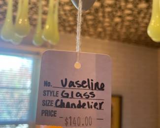 Vaseline Glass Chandelier