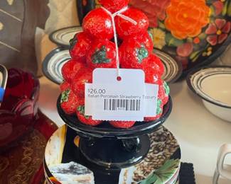 Italian Porcelain Strawberry Topiary