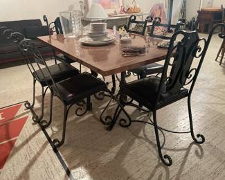 Lucite dining table and chairs