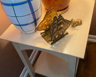 White washed wood Side table