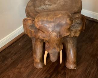 From Africa Elephant Solid Wood Ottoman or Small End Table