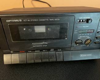 Vintage Optimus Stereo Cassette Deck Player 