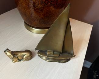 Brass Horse and Sailboat