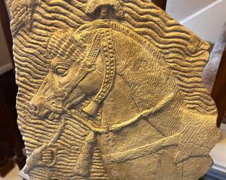 Assyrian Cavakyman Horse Satue Relief Wall Fragment