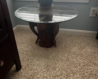 Carved Elephant Table 