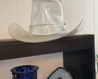 Unique glass, cowboy hat