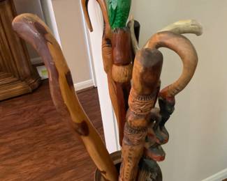 Hand Carved Wood Cane 