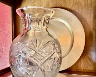 Antique Victorian American brilliant cut crystal etched glass