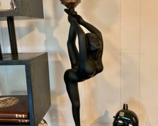 Vintage art deco female nude table lamp