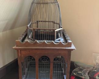 Large wire & wood birdcage