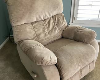 Lane Furniture recliner w tan faux suede upholstery