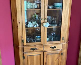 Pine corner cabinet