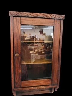 Antique Hanging Wooden case with shelves 