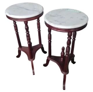 Matching Marble top table stands 