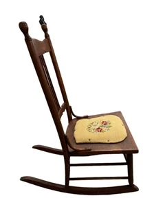 Antique Rocking chair with needlepoint bottom