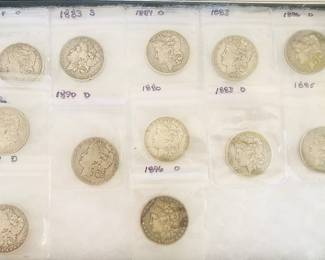 Antique Morgan Silver Dollars Most are New Orleans Mint 