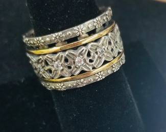 Sterling silver & 14 K gold ring from Israel 