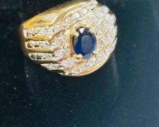 Sapphire & Diamond Gold ring 