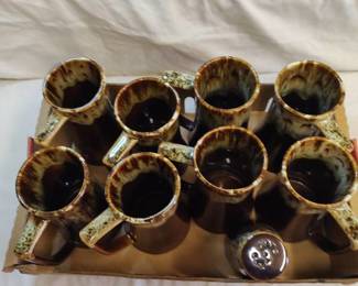 Brown drip glaze mugs