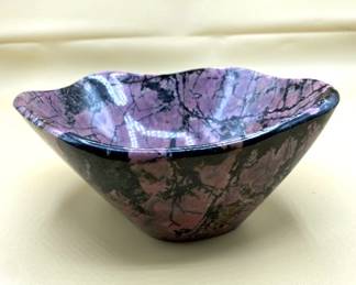 Polished Rhodonite Bowl