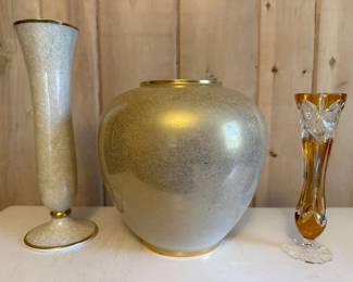 Beautiful Ceramic Amber Glass Vases
