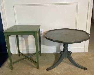 Two Green Side Tables
